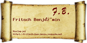 Fritsch Benjámin névjegykártya